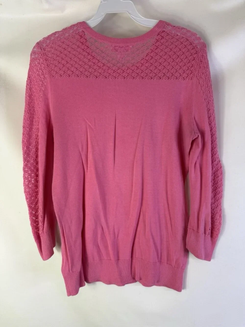 Lilly Pulitzer Sweater Cotton Lightweight Crochet Contrast - Picture 9 of 11